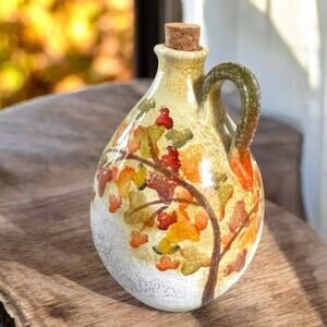 Italian Handmade Modigliani Oil Jar Container Ceramic Italy Tree Art Pottery